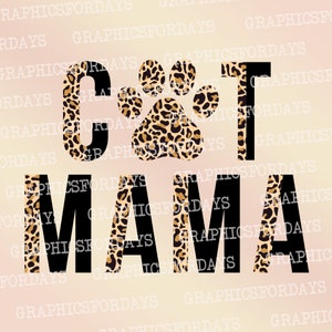 Demi-léopard Cat Mama PNG sublimation fichier conception de chemise, Leopard cheetah Print, fête des mères png, Chat maman png