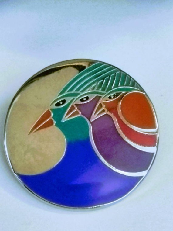 VINTAGE Laurel Burch CELESTIAL BIRD pin brooch
