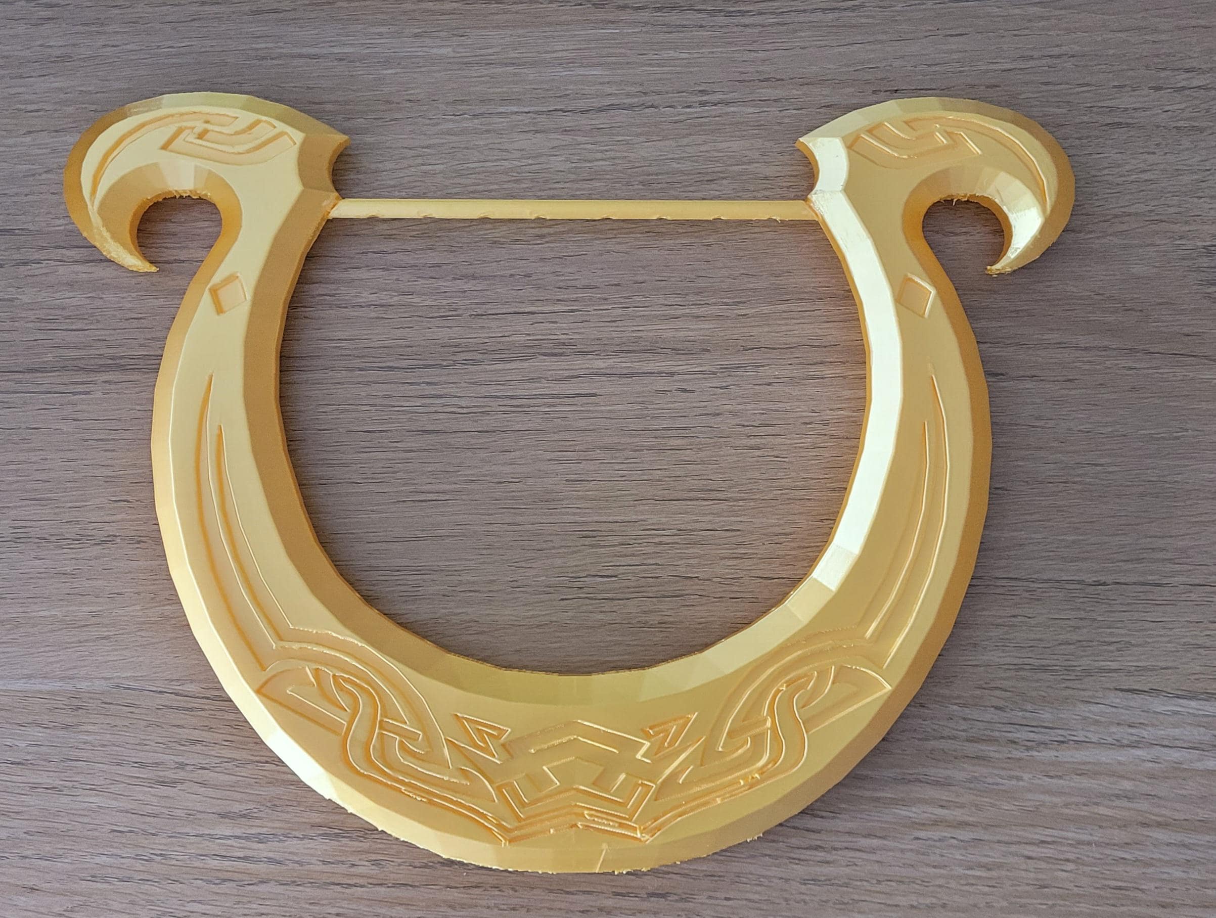 Zelda Harp – 3D Printed Decorative Replica in Gold – Cosplay