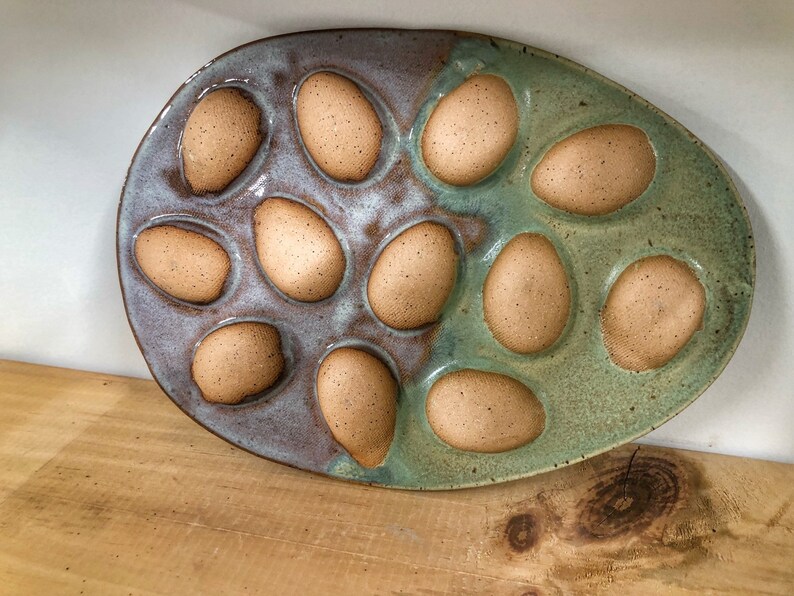 Deviled eggs 15 count egg tray Egg Tray Pottery egg tray MADE TO ORDER