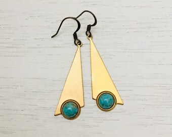 Aqua Sails Earrings Boho Jewelry