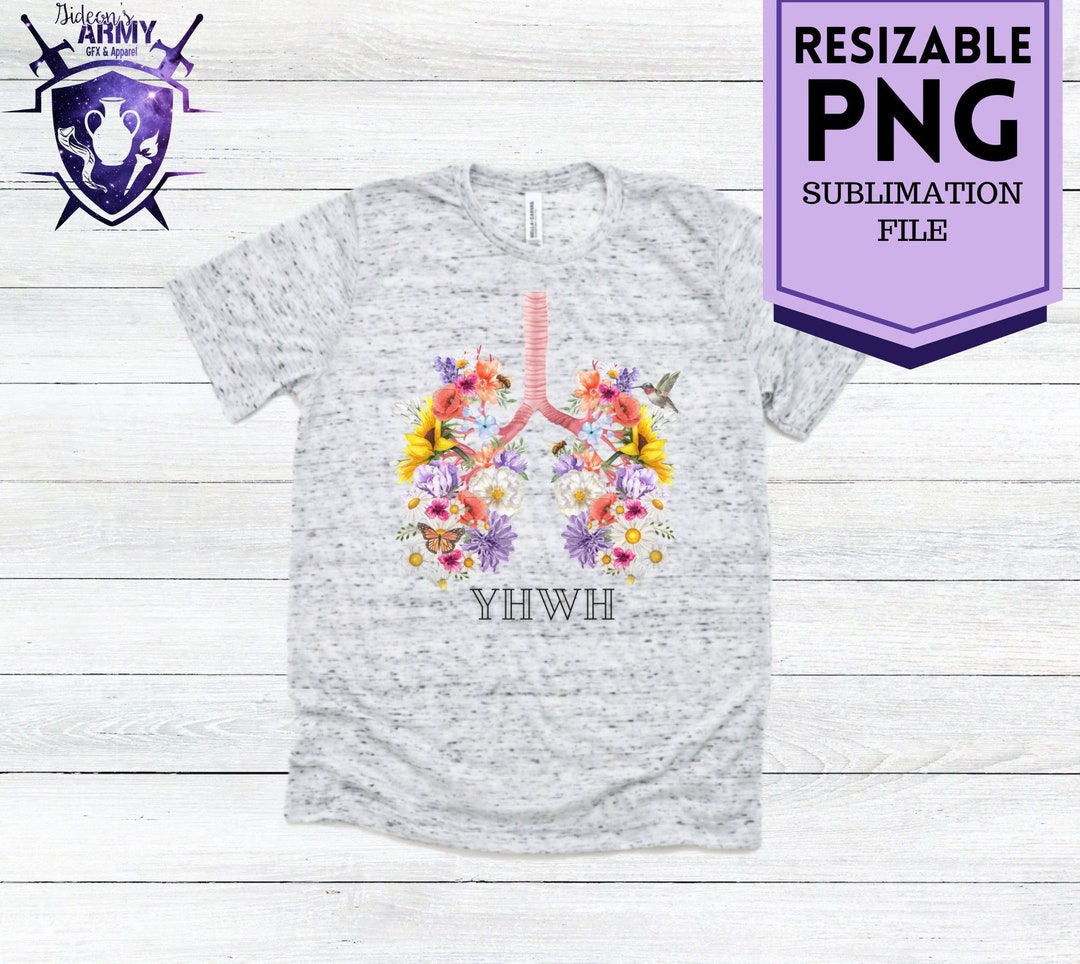YHWH Christian Sublimation PNG Yahweh Lungs Floral Respiratory Etsy UK