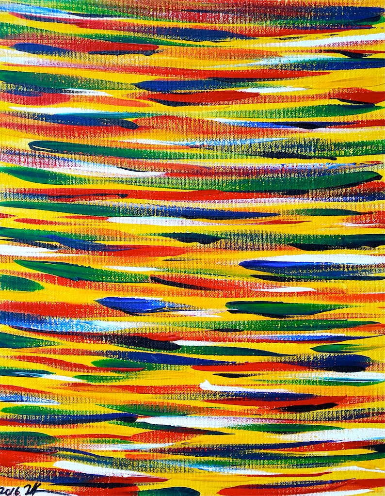 Original abstract Acrylic painting Yellow Etsy