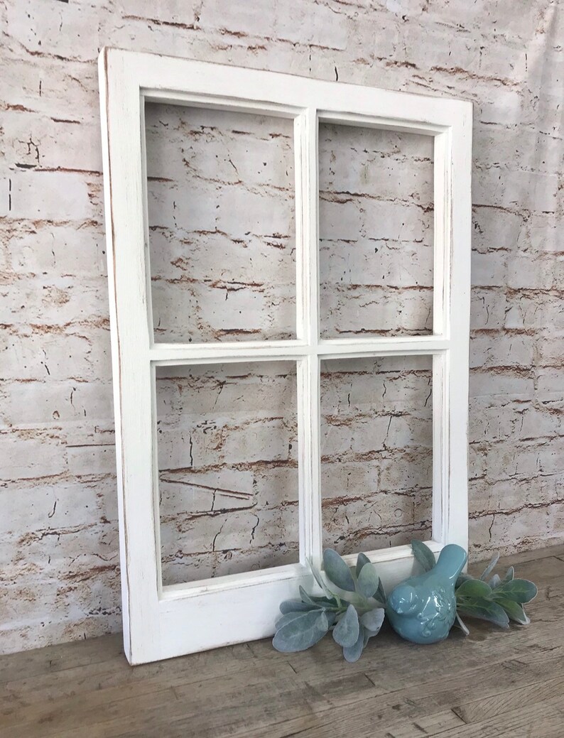 Farmhouse Window Frame Vintage Style 4 Pane Window Wall | Etsy