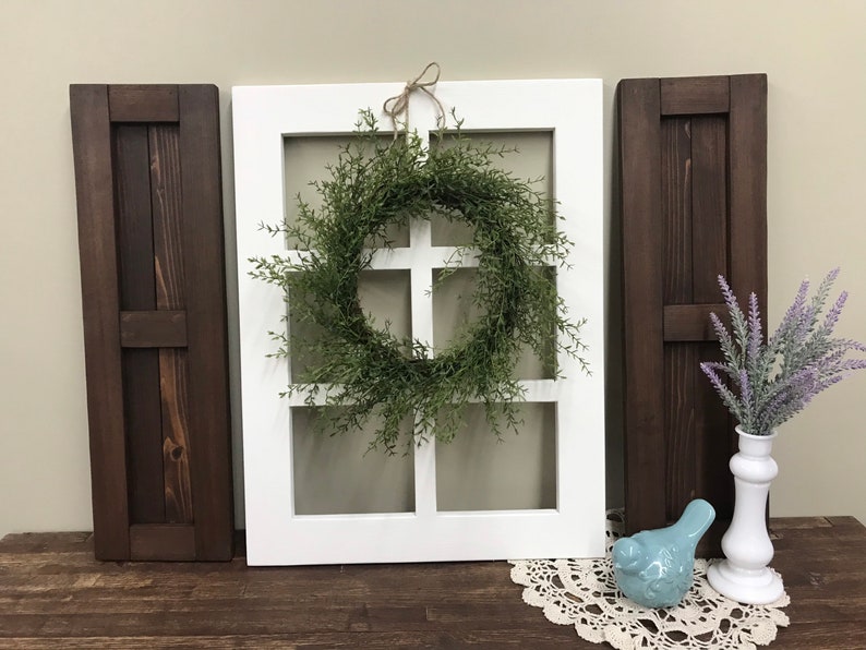 Farmhouse Window Frame With Framed Board & Batten Shutters | Etsy