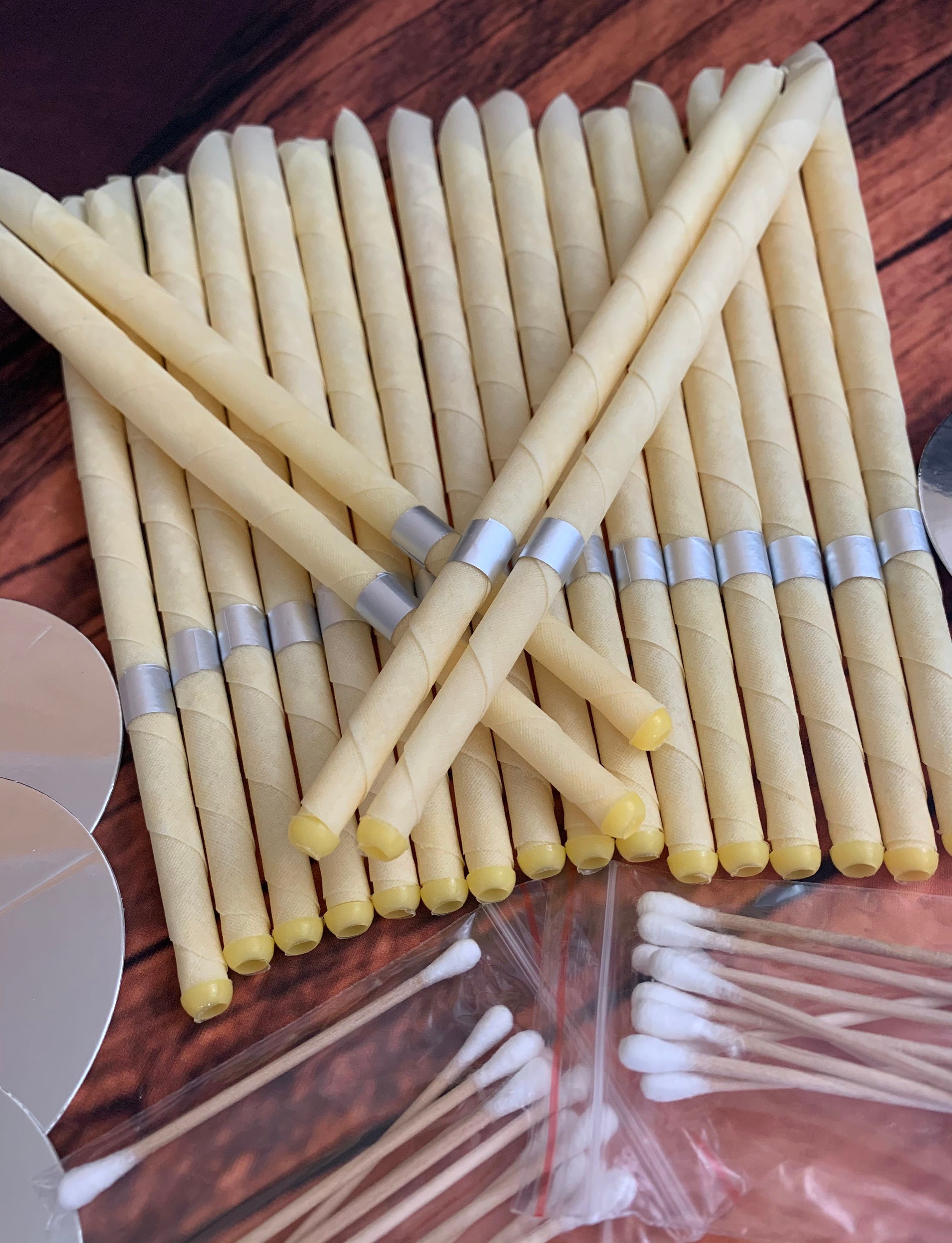 20 PCs ear wax candles plain color 20 cotton swabs 10 silver Etsy
