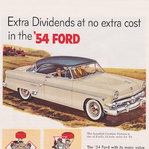 1954 Ford Crestline Victoria Vintage Car Ad