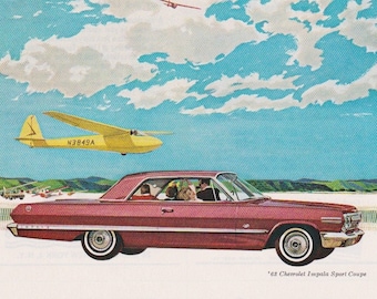 1963 Chevrolet Impala SS Sports Coupe Vintage Print Ad Chevy 409