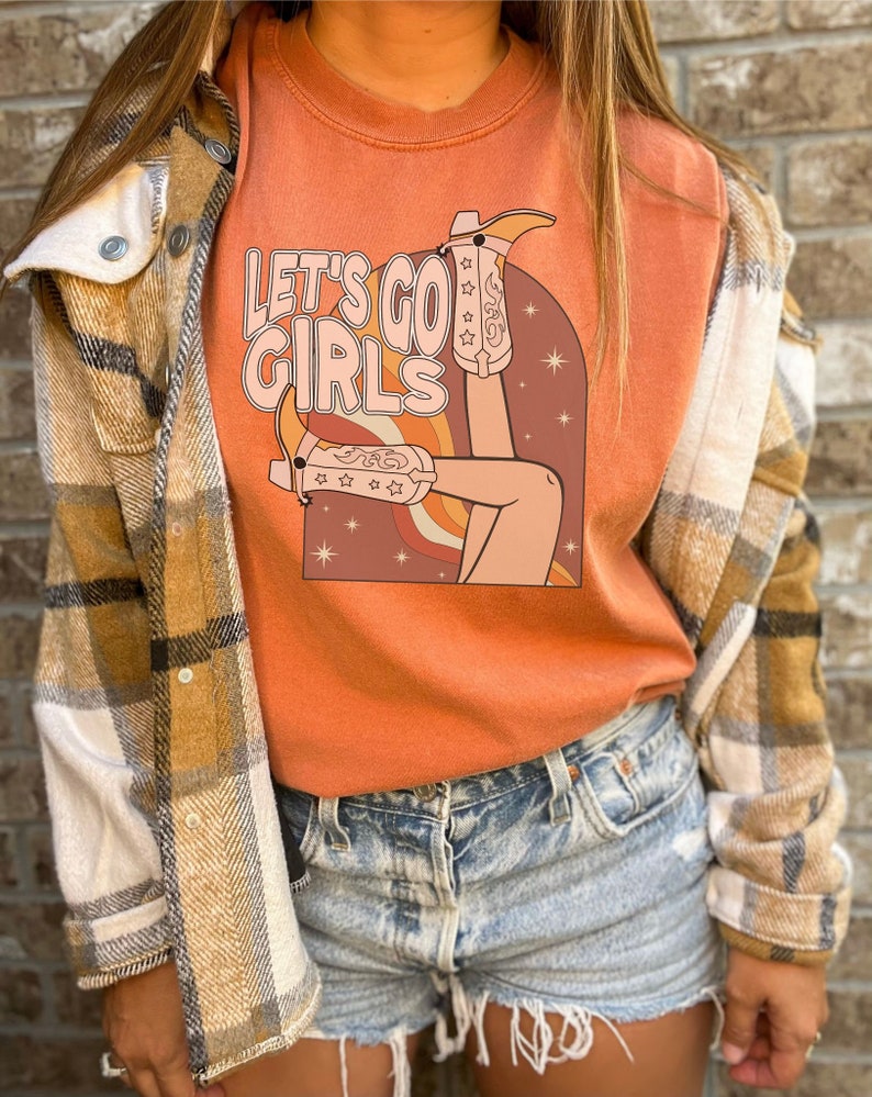 Lets Go Girls, Retro Western Graphic Tee, Western Shania Graphic Tee, Bachelorette Tshirts - Etsy