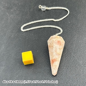 Genuine pendulum dowsing sunstone, spiritual healing guidance stone