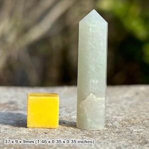 Green aventurine terminated pencil points natural quartz crystal genuine mineral specimen with certificate of authenticity