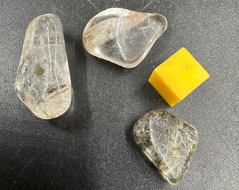 3 x magdalene quartz tumbled stones - spiritual healing crystal - certified mineral