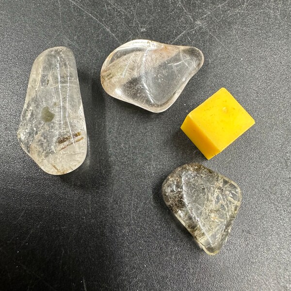 3 x magdalene quartz tumbled stones - spiritual healing crystal - certified mineral
