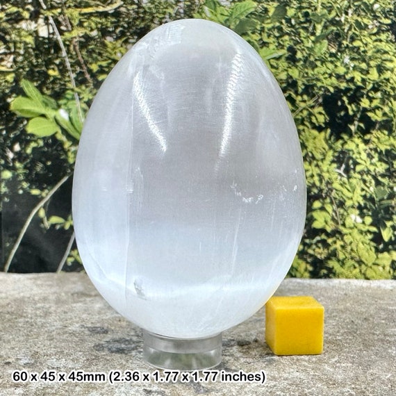 Uovo di selenite vera pietra minerale di cristallo curativo spirituale -   Italia