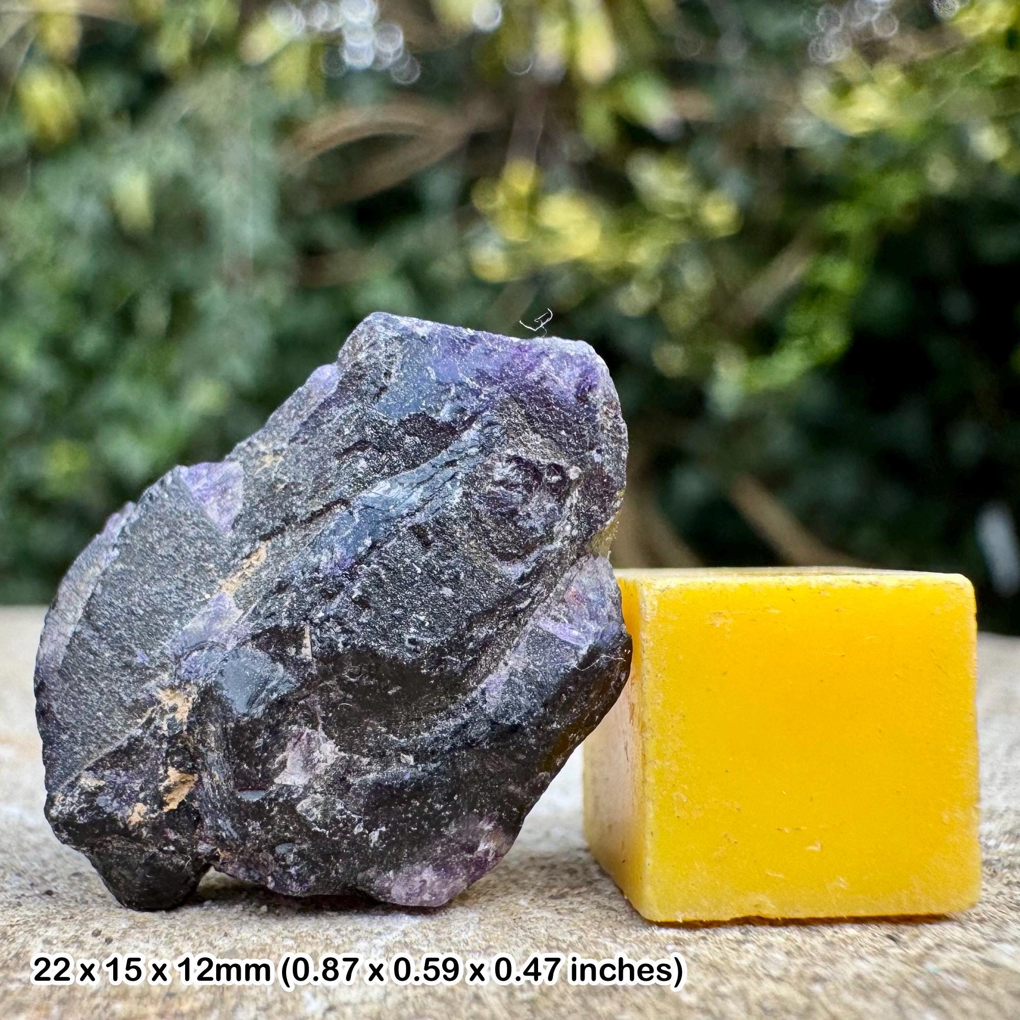 Purple fluorite crystals | rare pine canyon, new mexico mineral | healing & reiki stone | collector’s specimen | authentic certified