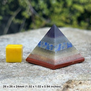 7 chakra crystal pyramid natural mixed gemstone mineral display stone polished collectable crystal pyramid with certificate