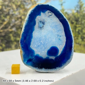 Agate slice 3-4 inch banded quartz crystal mineral specimen natural