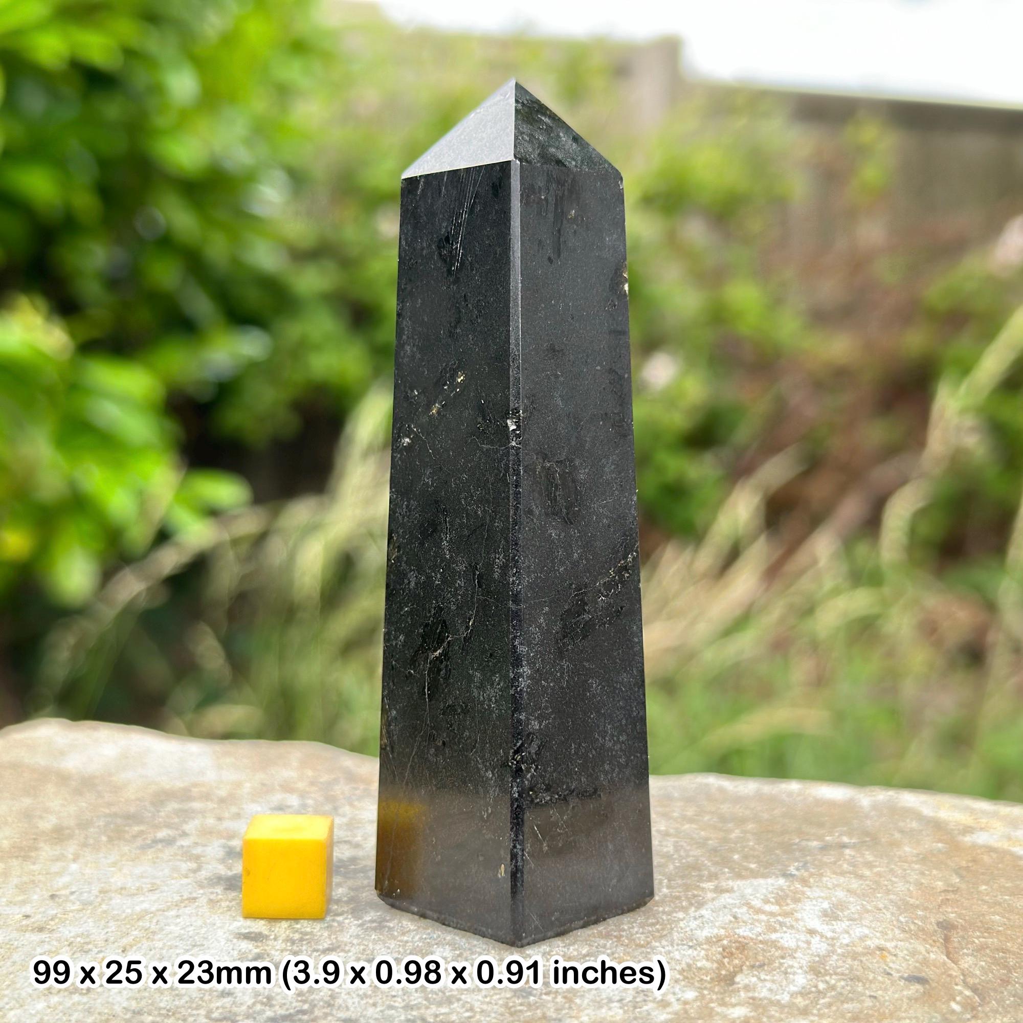 Black tourmaline tower for protection and energy cleansing