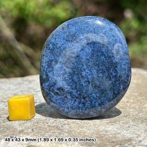 Dumortierite palm worry stone for patience and emotional balance