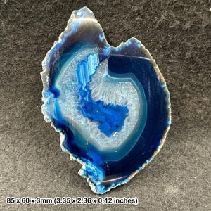 Black agate slice 2.5-3 inch polished banded chalcedony crystal natural quartz mineral display specimen