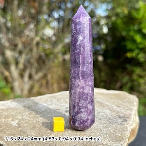 Lepidolite crystal massage wand - faceted, genuine healing mineral for spiritual energy