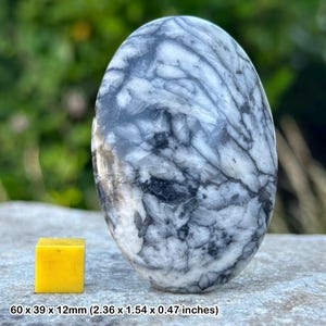 Piedra de palma de pinolita, piedra de preocupación, curación con cristales: ejemplar genuino con certificado