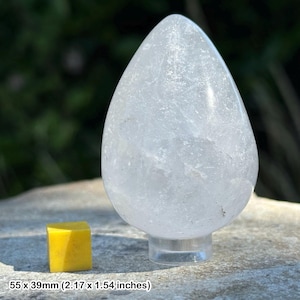 Rock crystal egg - craft art display gift collectible spiritual healing gem stone