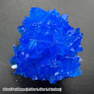 Chalcanthite crystal - lab-grown blue copper sulfate - poland - genuine specimen + coa