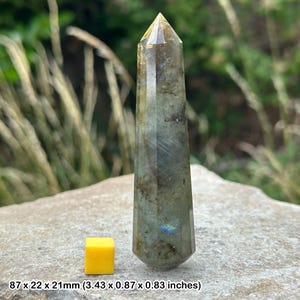 Labradorite crystal massage wand - faceted, genuine healing mineral for spiritual energy