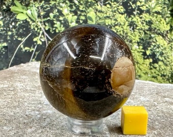 Tiger eye sphere - genuine spiritual healing mineral crystal stone, certified