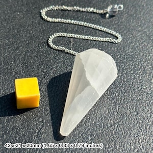 Selenite pendulum - spiritual healing mineral, authentic, uk seller