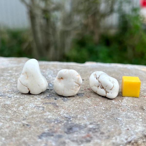3 x Tumblestones de marfil de magnesita - Piedras minerales de cristal de curación espiritual