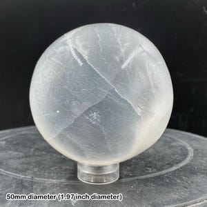 Selenite sphere polished gypsum crystal ball natural white mineral specimen