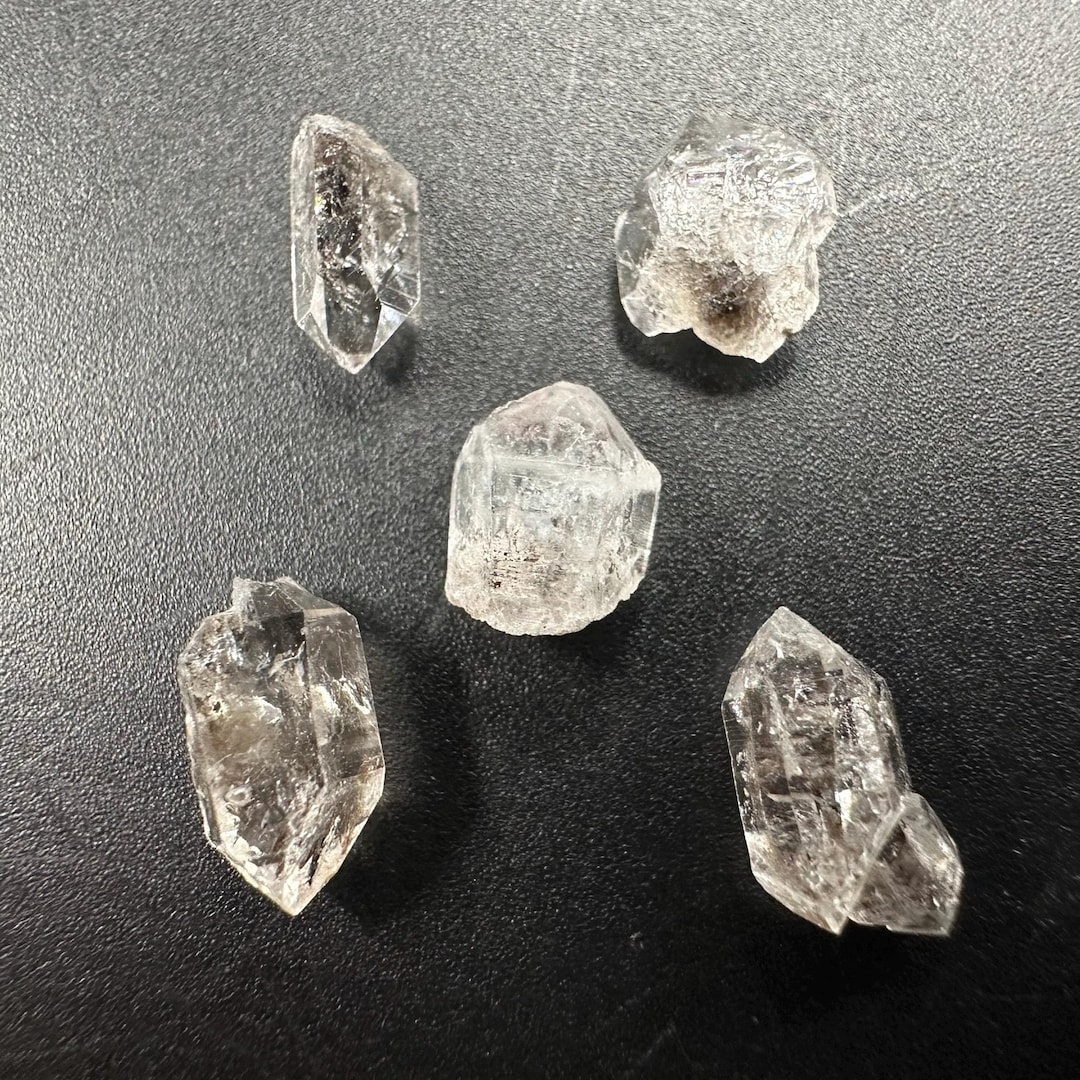 ハキマ―ダイヤモンド水晶 ハーキマーダイヤモンドクォーツ結晶 5個 米国製 正規品 ダブル