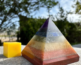 7 chakra pyramid - authentic spiritual healing crystal mineral stone certified