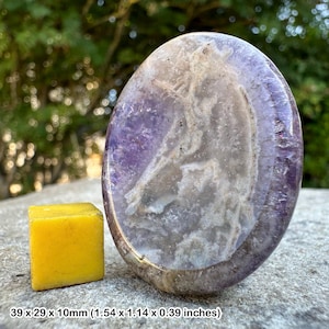 Amethyst palm worry stone for insomnia, headaches, and immune boosting