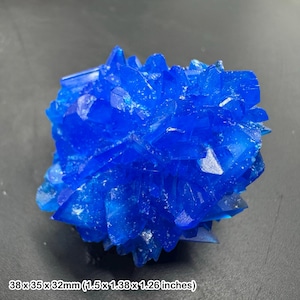 Chalcanthite crystal - lab-grown blue copper sulfate - poland - genuine specimen + coa