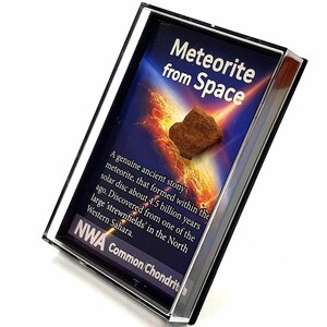 Common chondrite meteorite - story box - space moon asteroid science & education