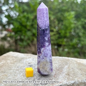 Genuine lepidolite faceted massage wand for spiritual healing, uk seller