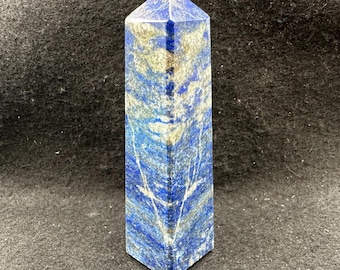 Lapis lazuli crystal tower natural blue lazurite stone with pyrite mineral point collectors display specimen