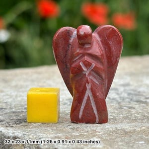 Pocket red jasper angel stone - authentic spiritual healing crystal mineral stone