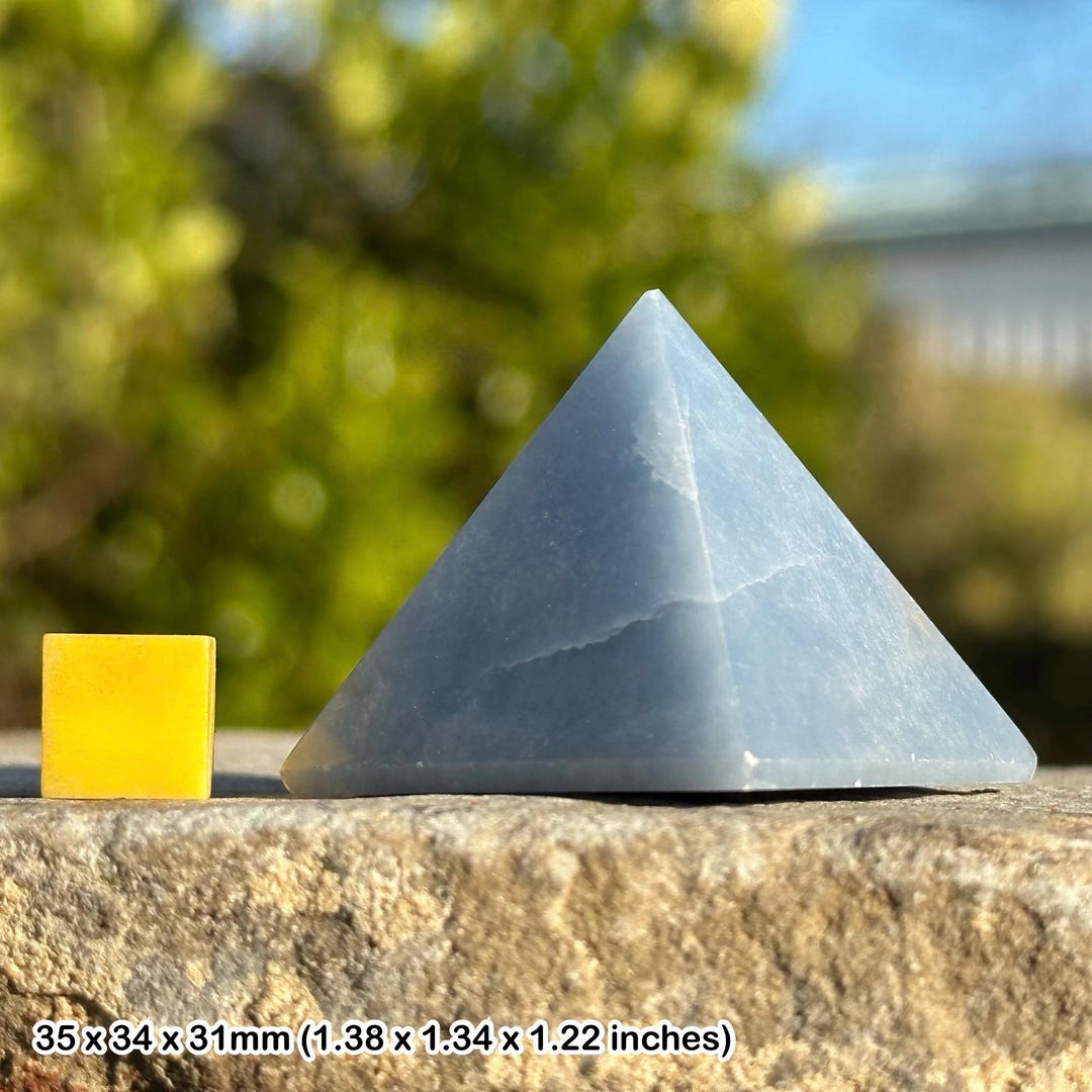 Angelite Pyramid - Genuine Spiritual Spiritual Crystal Mineral Stone ...
