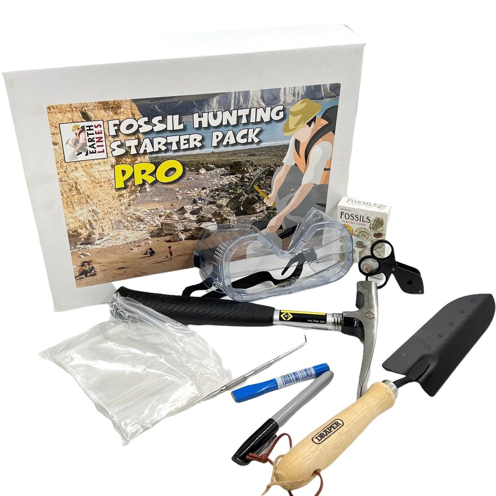 13pc Geology Rock Hounding Kit with Mining Tools and Deluxe Carry