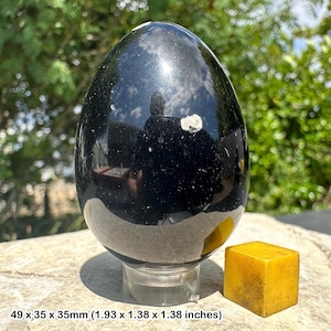 Obsidian crystal egg - spiritual healing mineral, authentic