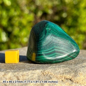 Certified a-grade malachite large tumblestone - spiritual healing crystal stone