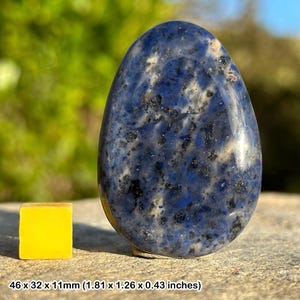 Dumortierite palm worry stone - genuine spiritual healing crystal mineral stone