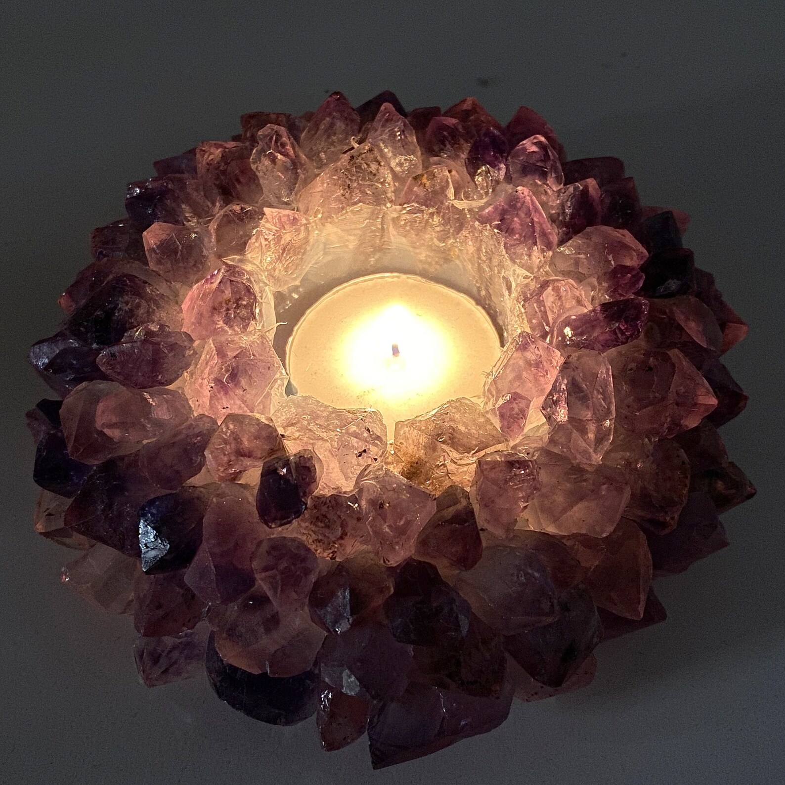Amethyst Crystal Tea Light / Tealight Holder SP3207 Etsy