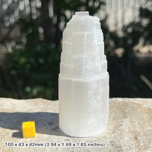 Selenite tower - authentic spiritual healing crystal mineral stone
