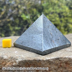 Hematite pyramid crystal, spiritual healing mineral, certified