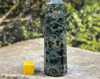 Kambaba jasper obelisk point: spiritual healing crystal mineral, certified